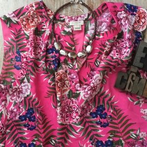 J. CREW Sleeveless Floral Top